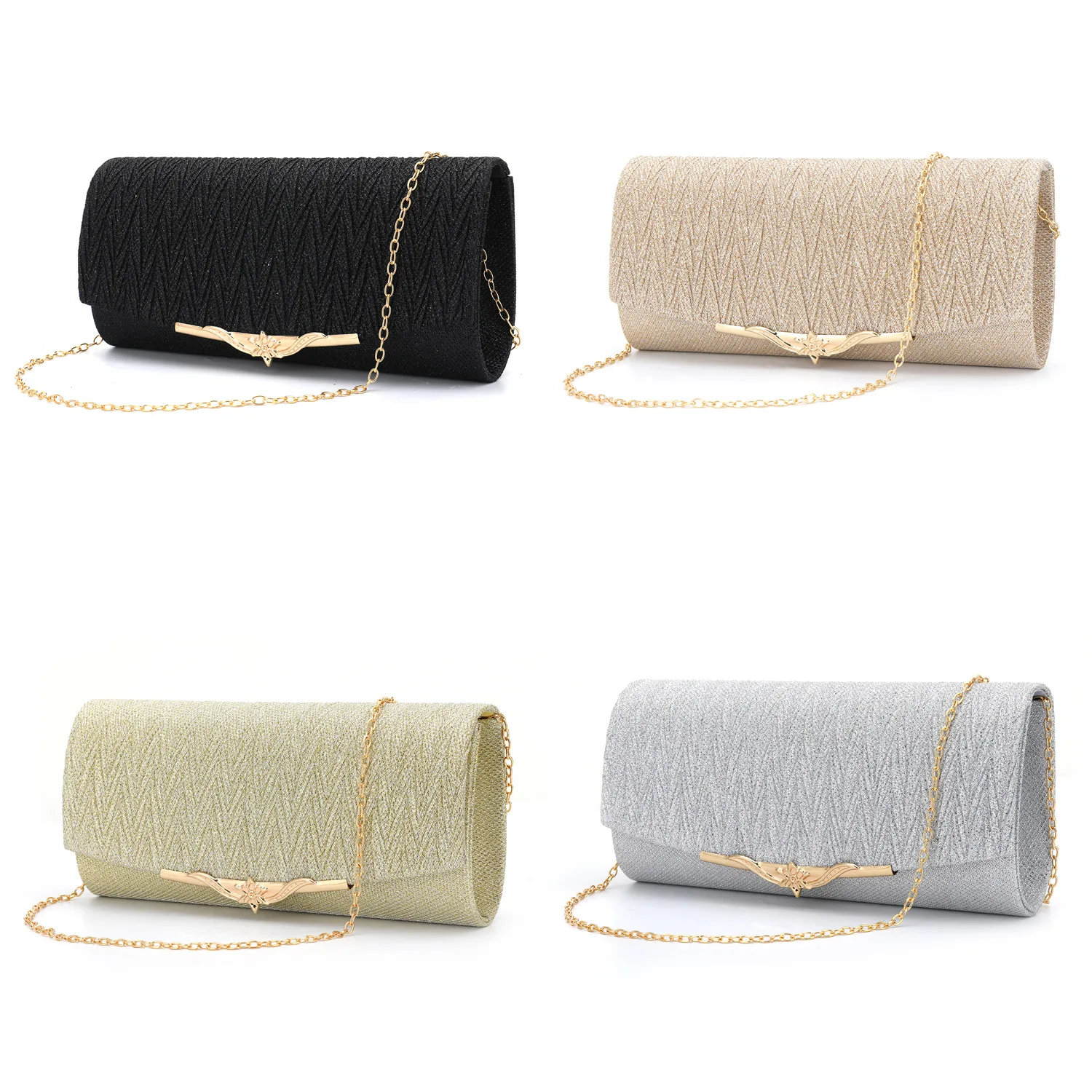 

Occidental Dinner Fashion Women's Evening Dress Bag Handheld Bag Party Metal Pleated Women's Bag