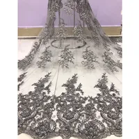 

Beautifical luxury beaded lace fabric with sequins bridal french tulle lace fabric heavy beaded lace fabric ML1N1267