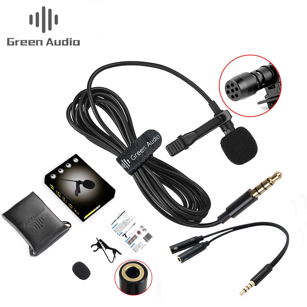 

GAM-141D 3.5mm Lavalier Microphone MIC for Smartphones Camera, Black