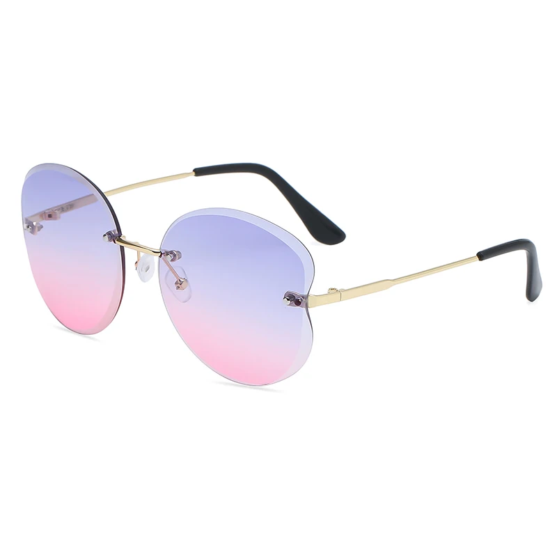 

2021 children eco friendly colorful retro round visor african style gold kids rimless sunglasses, As for the pictures shows