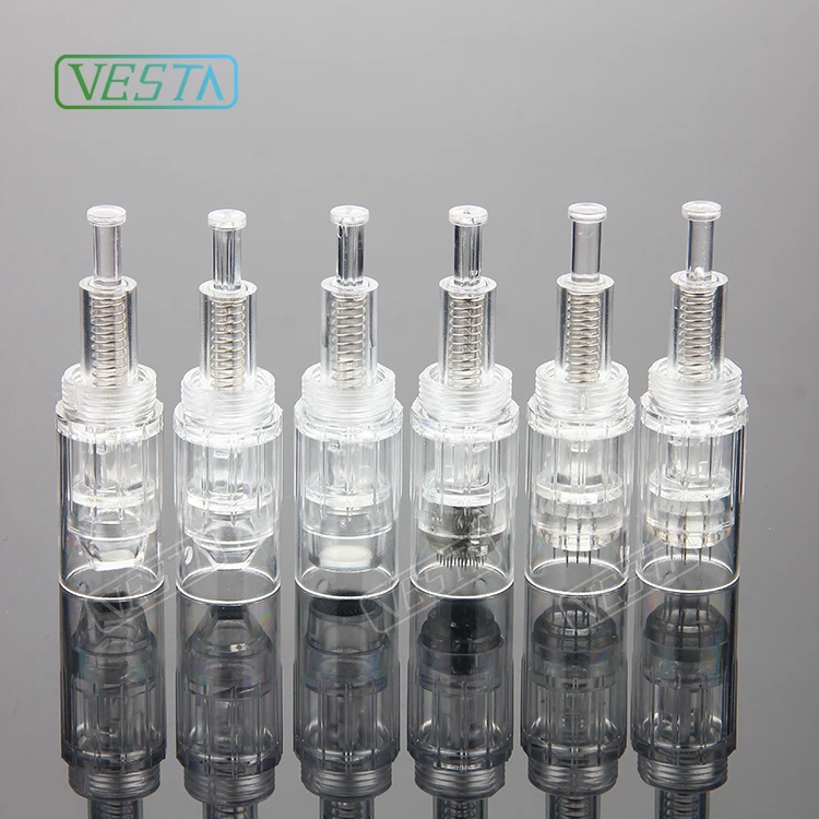 

Vesta Factory Direct Sale Derma Stamp Micro Needle Round Nano Pins Spiral Needles For Derma Pen, White