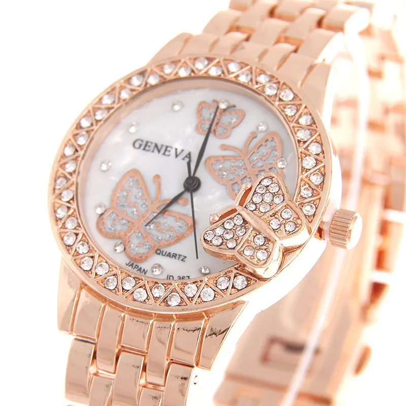 

Business Watch Diamond Steel Band Butterfly Watch Geneva Alloy Ladies Watch
