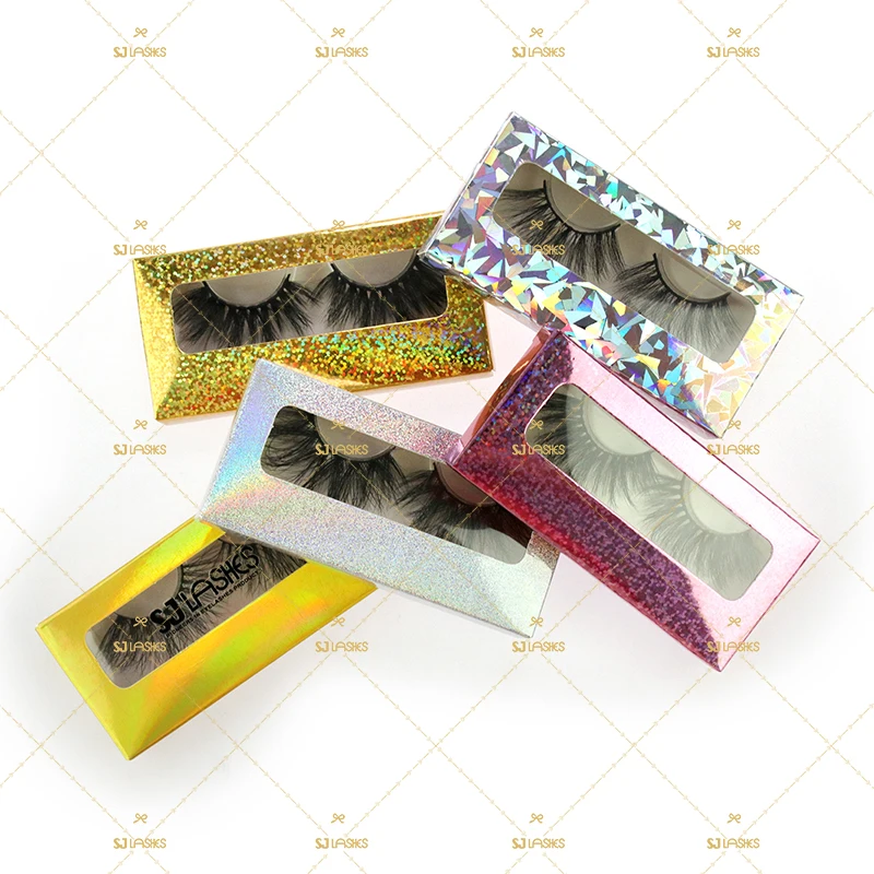 

3D Mink Lash With Eyelash Box Packaging Custom, Natural black mink eyelash