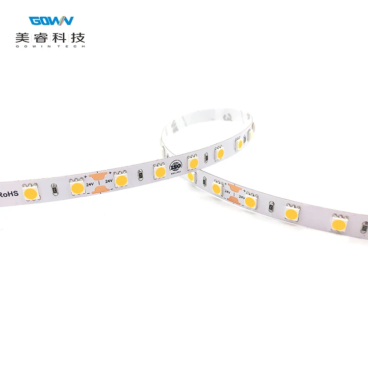 China Manufacturer High Efficiency Waterproof Flexible 12V 24V Dc SMD5050 Bright Led Tape Strip Light