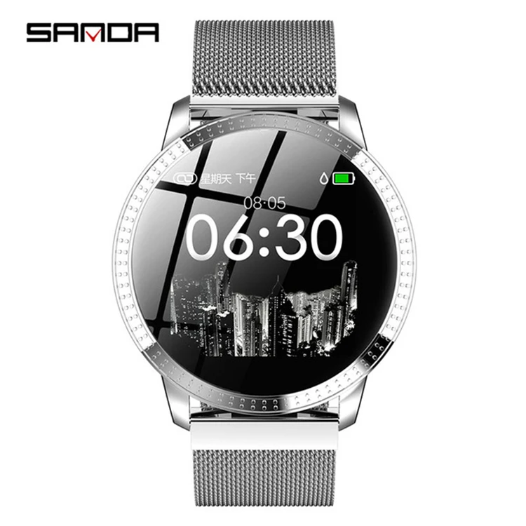 

SANDA CF18 Women/Men New Smart Digital Wristwatches Female Call Reminder Heart Rate Monitor Watches Calorie Step Beauty Watches