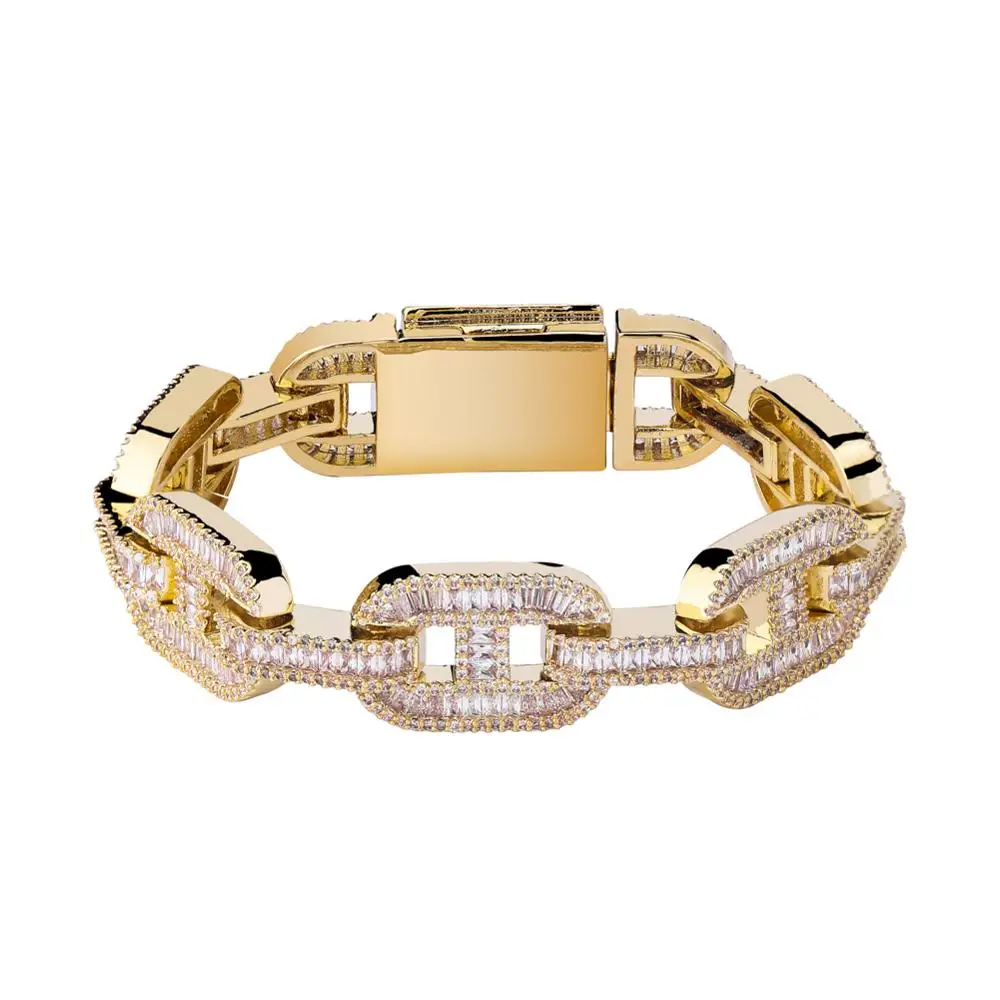 

Rivet men's bracelet, silver, gold, hip-hop, cold, shiny CZ pavement, rap jewelry, Gold/silver//rose gold