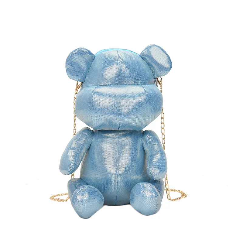 

BG-0266 New Design Wholesale Cute Bear Cartoon Bag 2021 Solid Color Small PUSummer Girl Birthday Gift Messenger Chain Bag, 4 colors