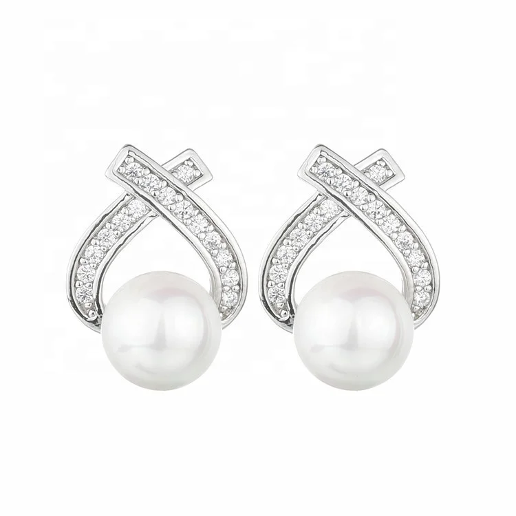 

Factory Direct Earring Natural Pearl Women Wedding Earring Made In China, White