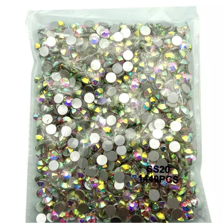 

Ab 3d non hotfix flatback nail art rhinestone crystal size SS3-ss20 1440pcs