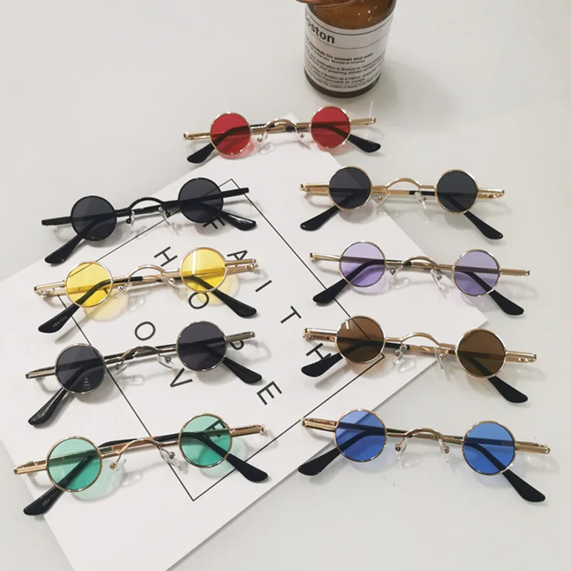 

338 High Quality Wowen Men Small Metal Round Frame Sun Glasses Sunglasses