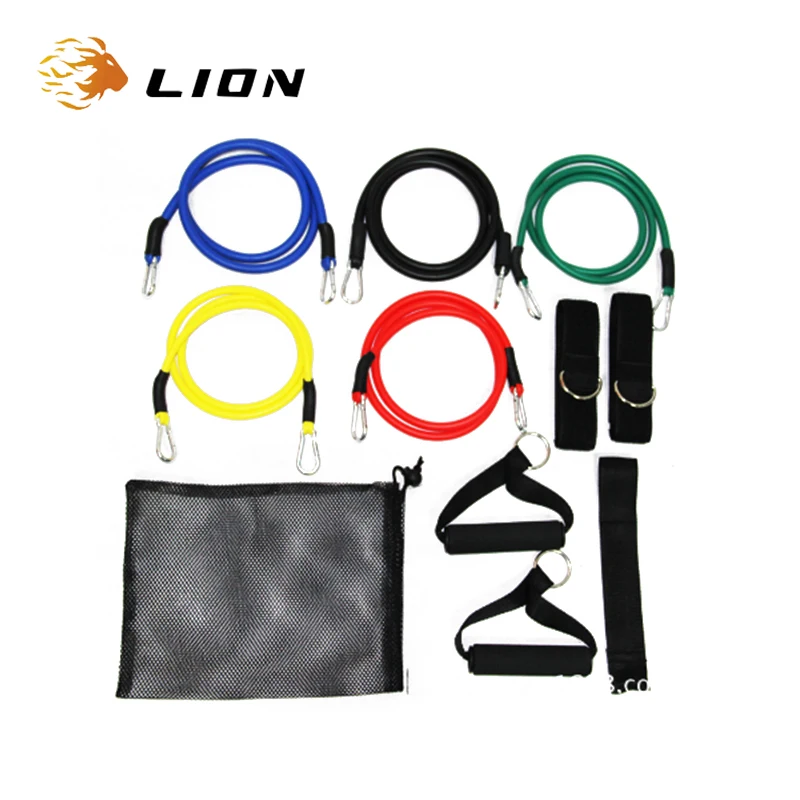 

Custom In Stock 11Pcs Gym Fitness Exercise Resistance Tubes Bands Set, Customized