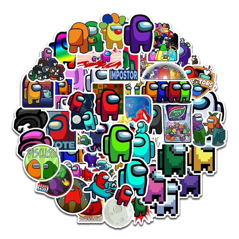 免费送货50件在我们之间的crewmate防水乙烯基哑光贴纸笔记本电脑移动