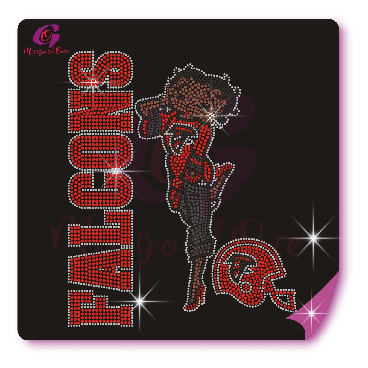 

Favorite Bling Sport Team Hot Fix Rhinestone Transfer Motif Girl Helmet Crystal Rhinestone Heat Transfer Design, Select from color chart