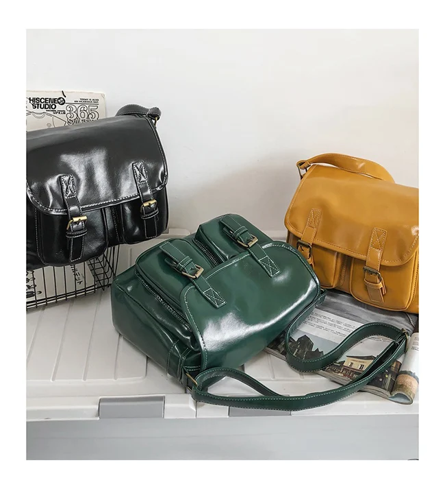 

2021 New Fall Solid Shoulder Messenger Purses Patent Leather Fashion Luxury Handbags For Women Sac a Main Femme Bags For Girls