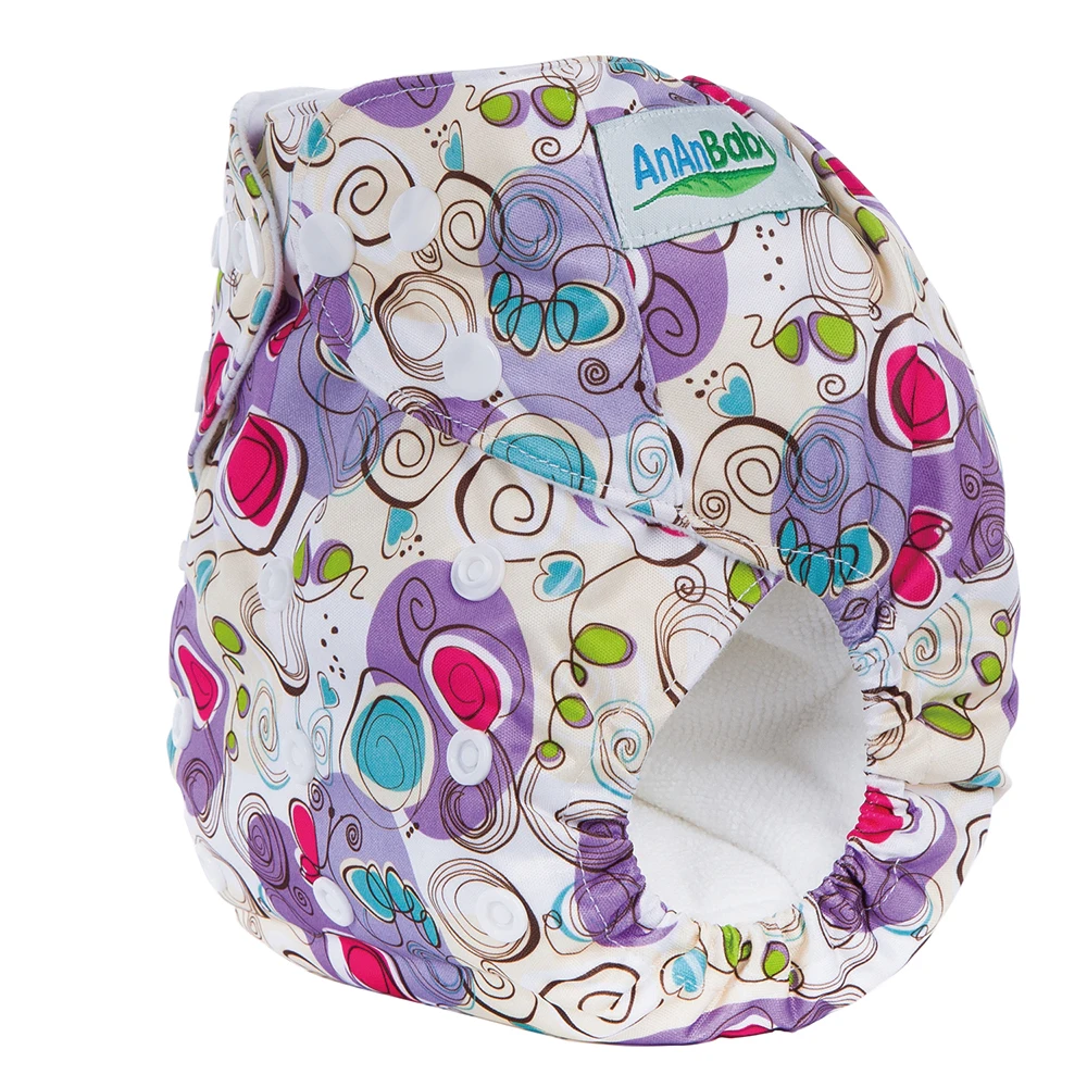 

Waterproof Adjustable Reusable Soft Baby Machine Cloth Diapers, Colorful
