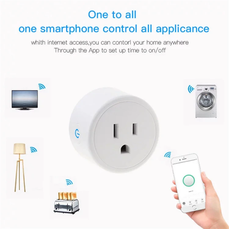 2020 Wifi Smart Home USA Standard Socket App Control Wifi Wireless Plug Socket Smart support Alexa Google Home Voice Control