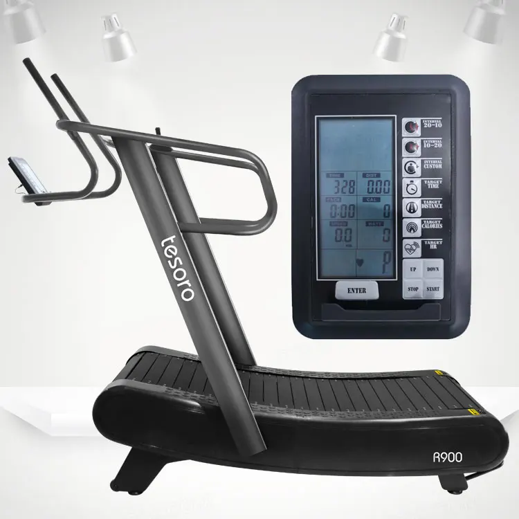 

Running Gym Machine New design spare parts treadmill manual self generating air runner curved treadmill, Black