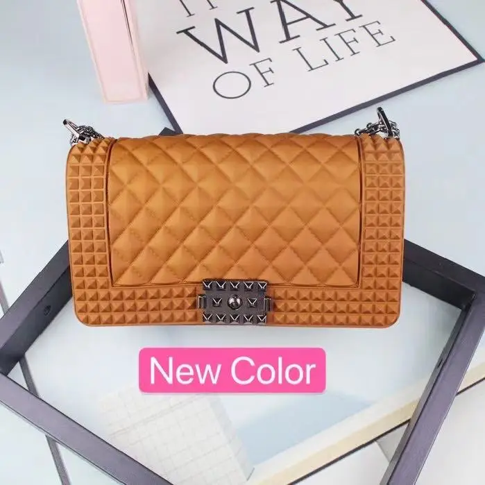 

2020 Ladies Matte Frosted Purses Chain Candy Women Handbags Color Jelly Hand Bag