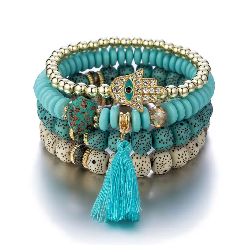 

Women's Jewellery handmade Tassel Multi-Layered Beaded Bracelet Bohemian Bracelet, As your sample or as pantone color