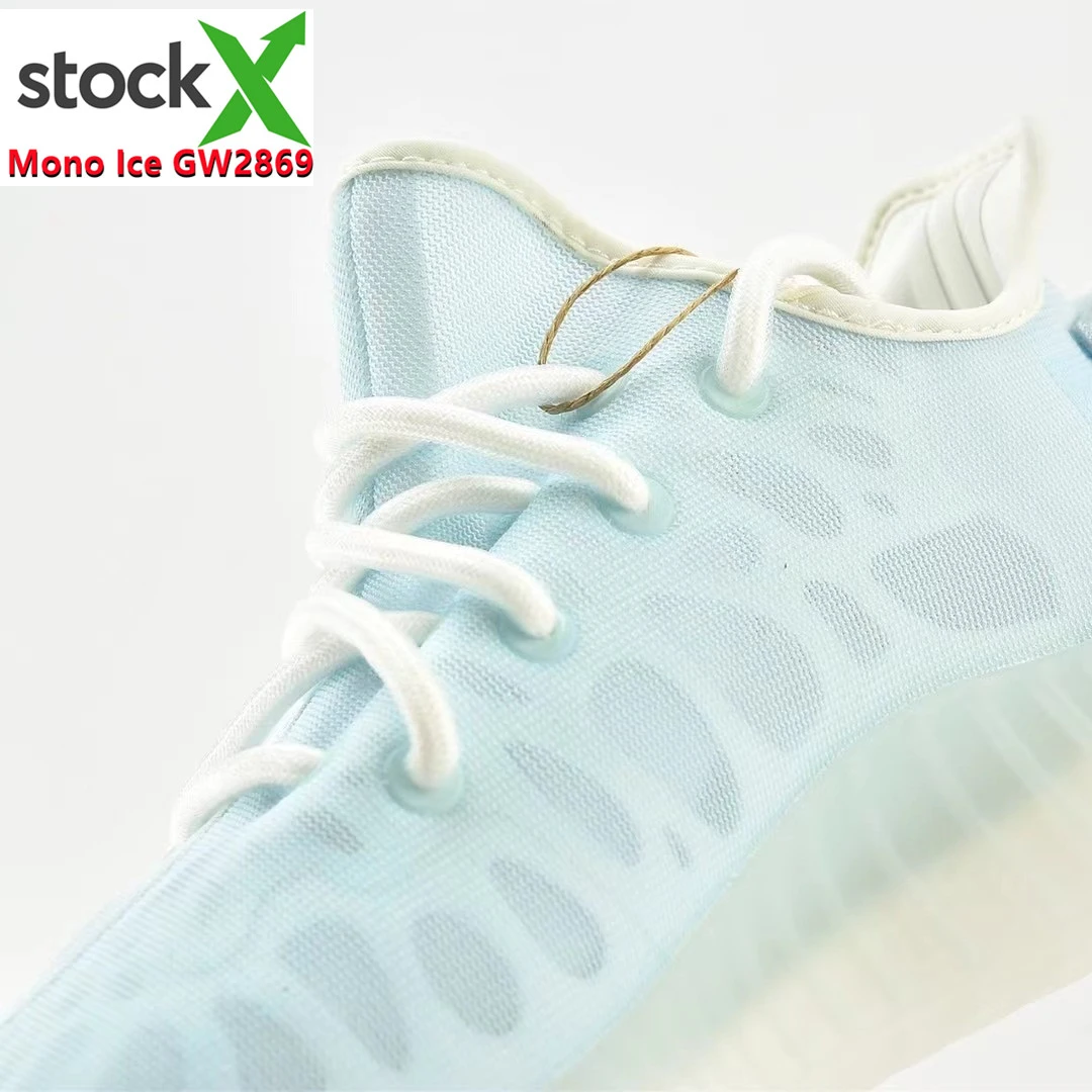 

original boxes 1:1 brand logo yezzy 350 for woman light putian shoes yeezy 350 V2 mono ice blue running sports sneakers