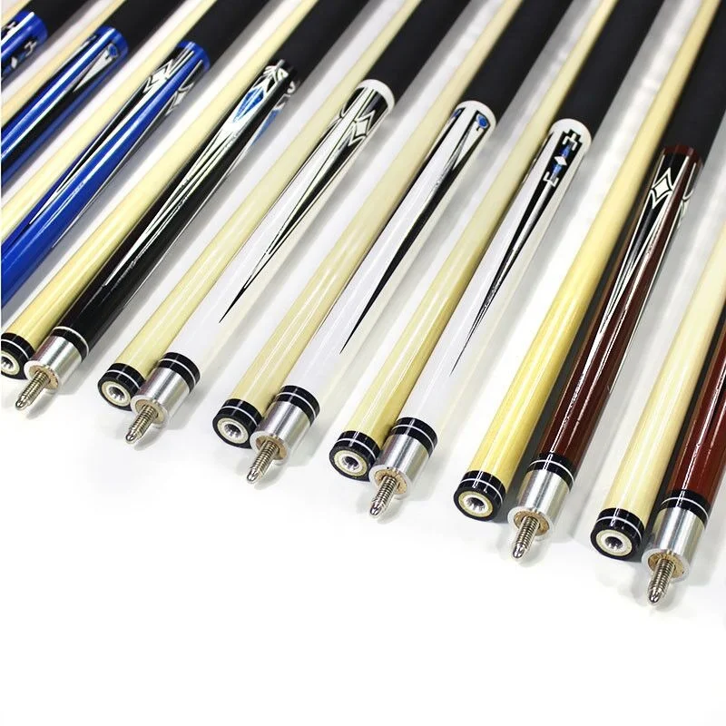 

New Arrival Cheap Price 1/2 Center Joint Billiard Pool Cue White Wood Sticks for Pool Practicing and Training Gym Games, Colorful