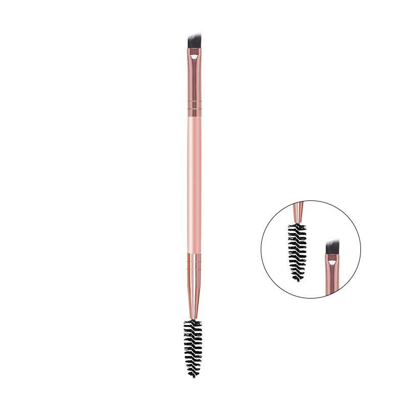 

Custom Logo Makeup Brush Spoolie Thin Angled Brush Double Head Eyebrow Brush