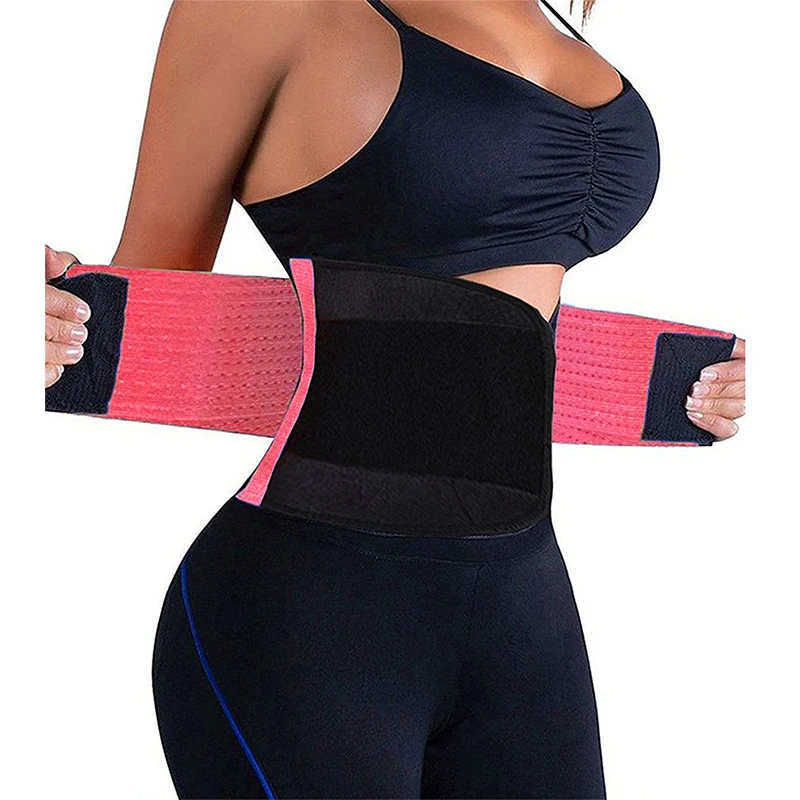 

Compression Adjustable Gym Fitness Sports Waist Trainer Training Sweat Belt for Men and Women, Red, pink, rose red, green, blue, black, orange, yellow etc