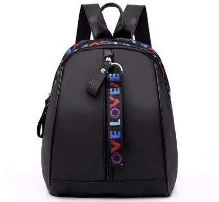

2021 backpack Black Fashion Oxford cloth bag letter ribbon backpack