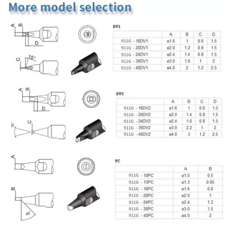 HANDIF hot sale 911G-30DV1 automatic soldering machine Soldering Iron Tip