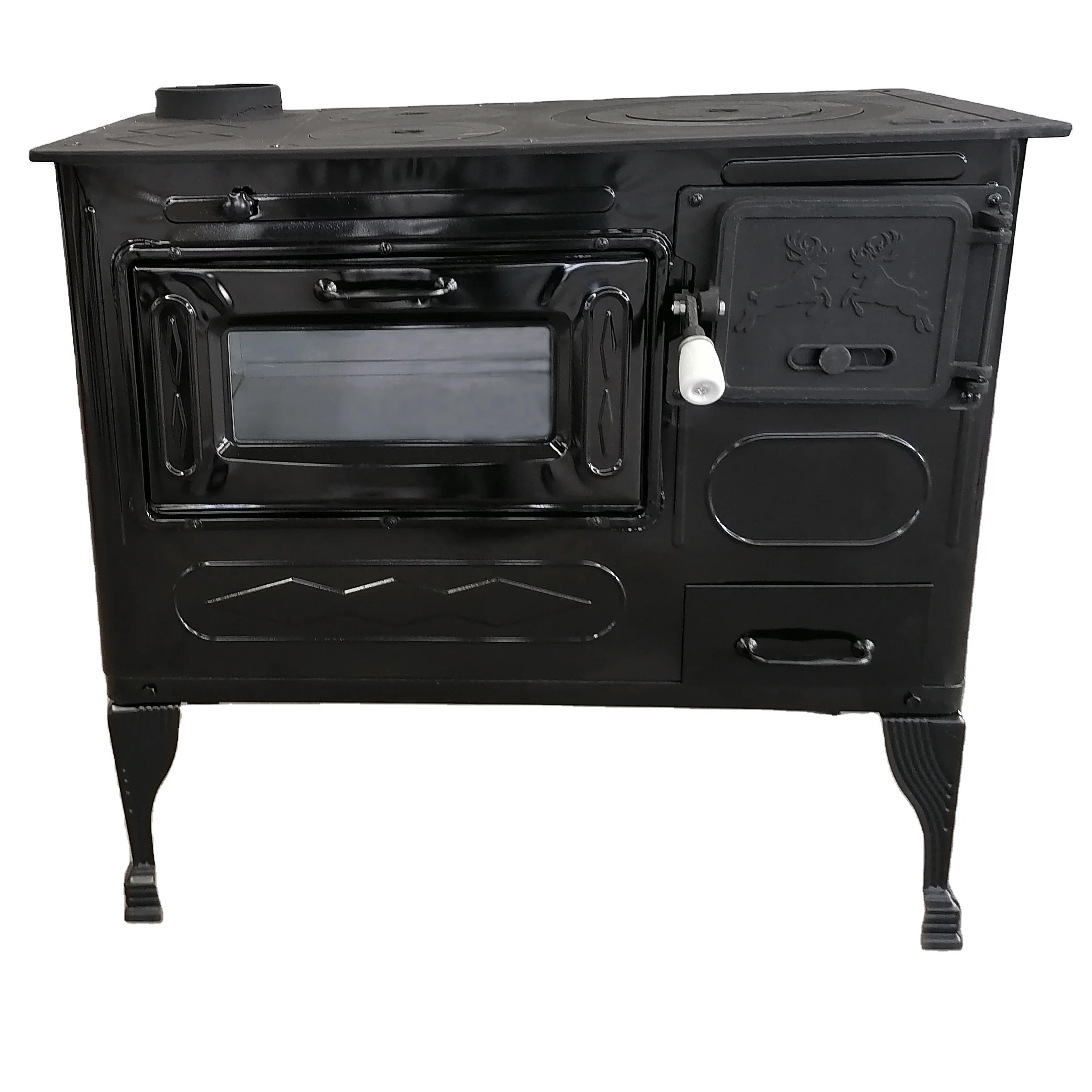 
Modern Design Oven Stove Cast Iron Wood Burning Stove with Oven 