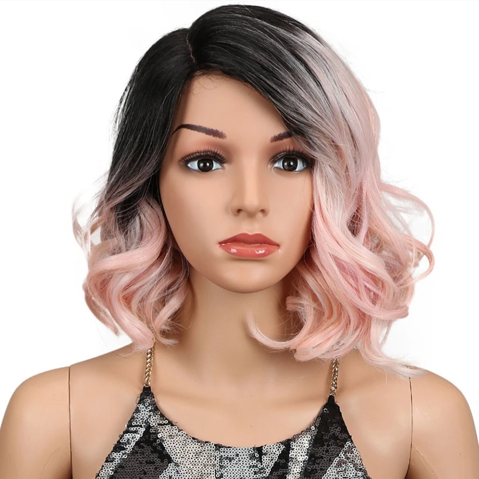 

Noble synthetic hair wigs curly wigs colored synthetic wigs lace front, Natural color