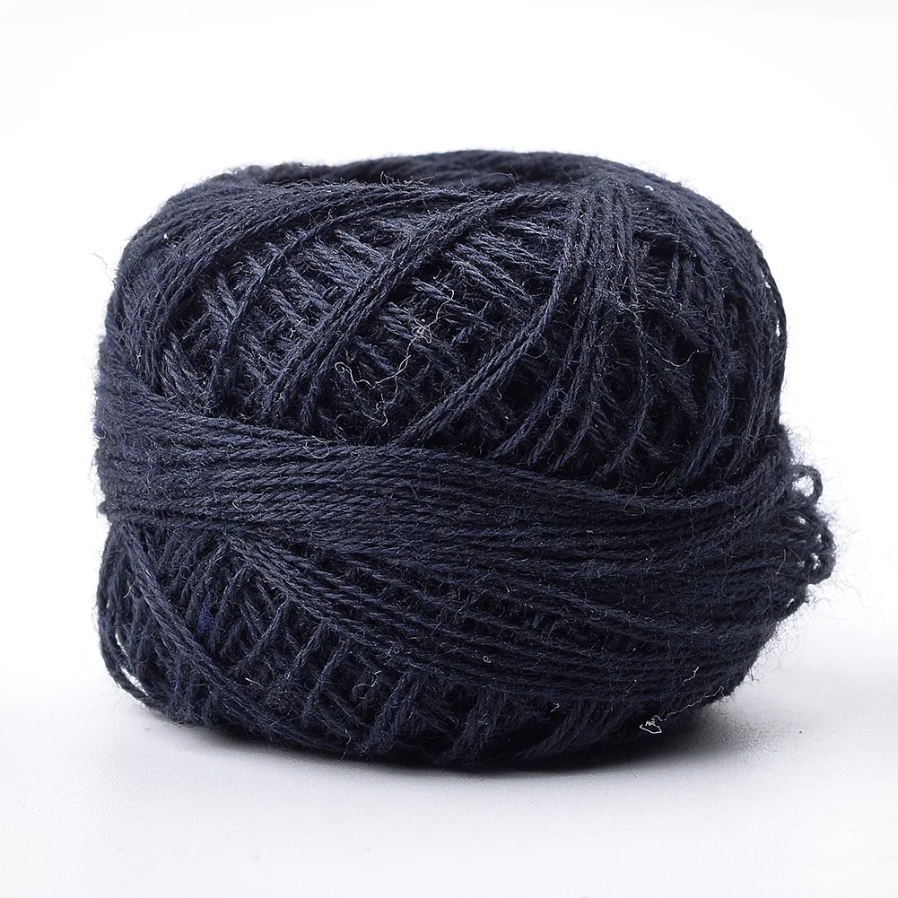 

Pandahall 0.5 mm 3-Ply Cotton Blend Threads Macrame Cord, Marine blue