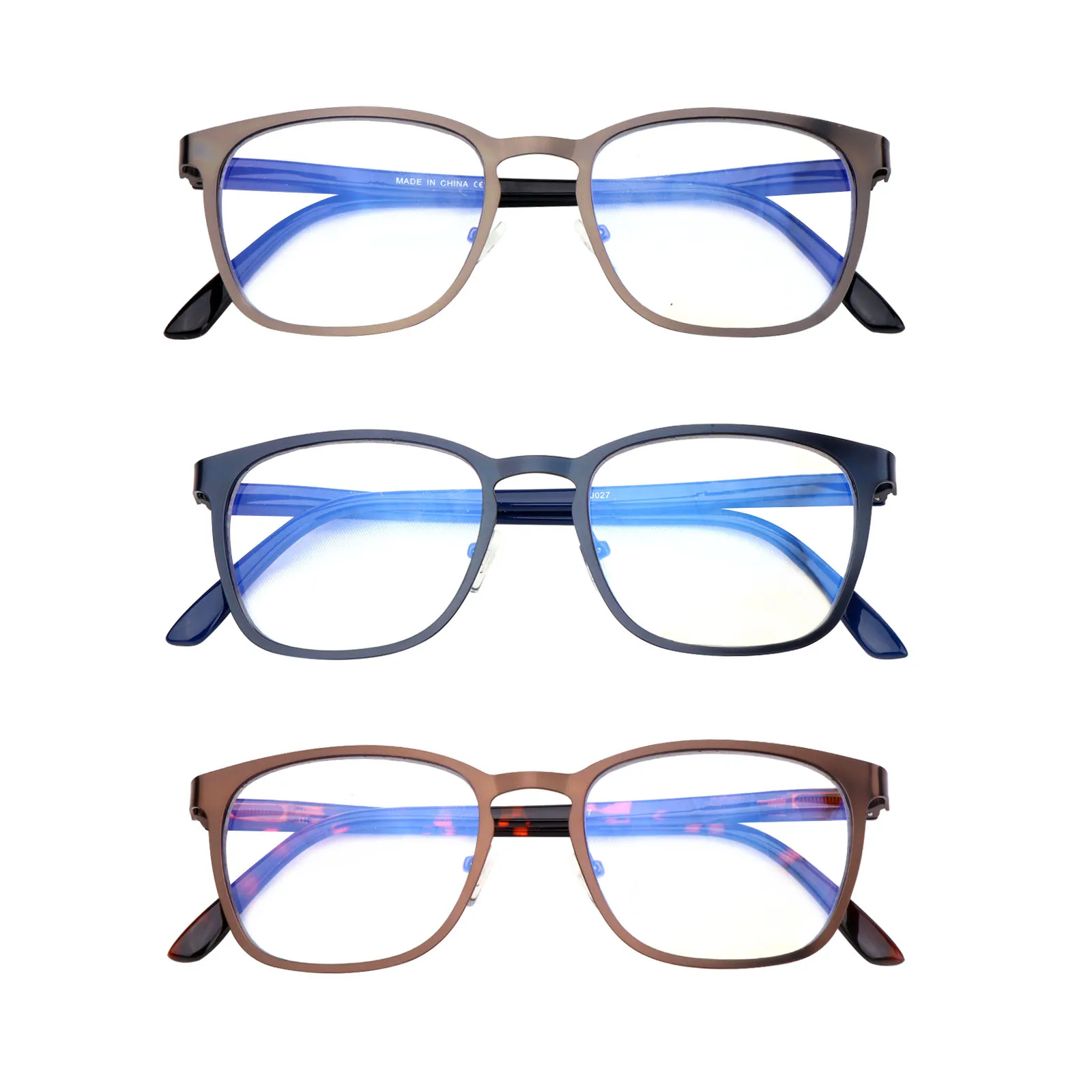 

Hot Promotional Metal Frame Protect Eyeglasses Computer Reading Glasses Blue Light Blocking Anti-radiation Men and Women