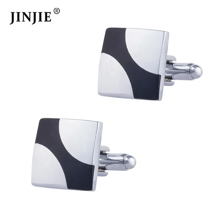 

wholesale & retail cheap square metal enamel cufflinks bulk for men online, Silver,gold,rose gold,gun metal or customized