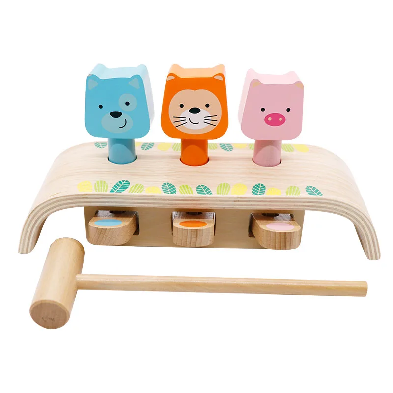 
Mookids Good frends Wooden Toys Enlightenment Percussion Toy Wooden Beat Trapeze Children Baby Noise Maker Educational Play 