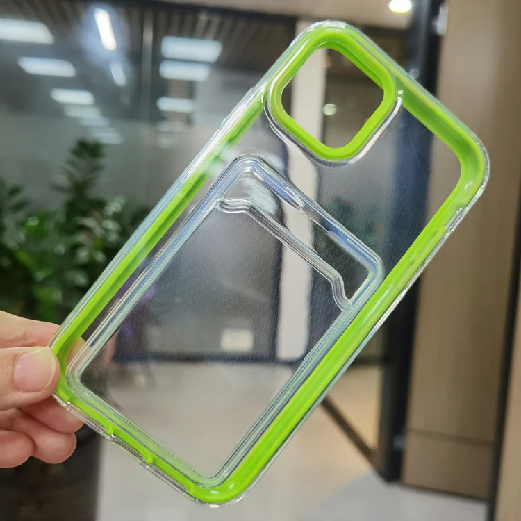 

High Quality Full Protector Rubber Crystal Clear 2in1 TPU PC Card Slot Cell Mobile Phone Cover Case For Samsung Galaxy A52, Transparent