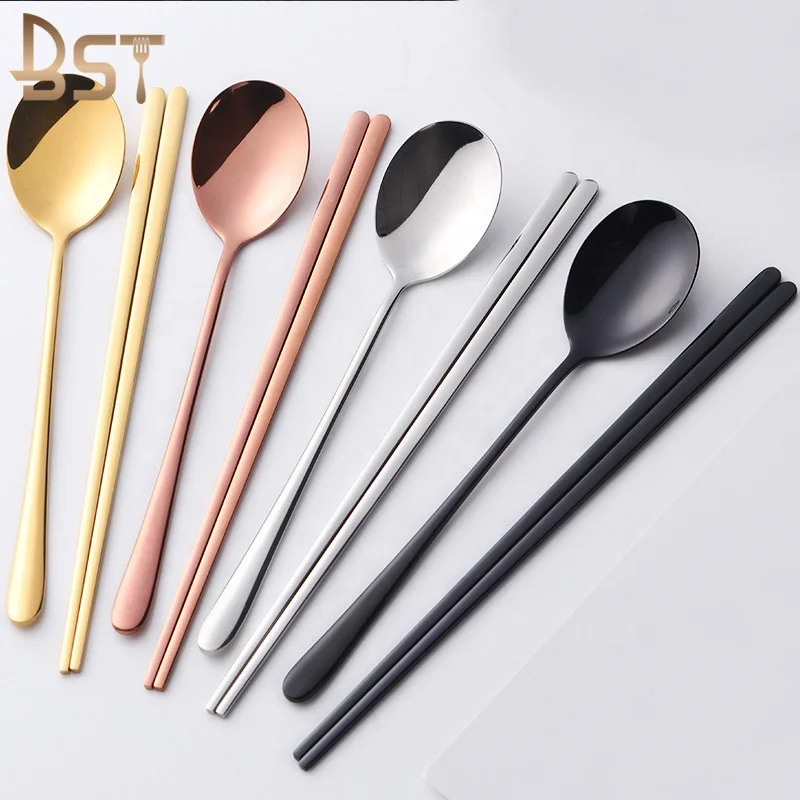 Wholesale Stainless Steel Spoon Titanium,Chopstick Flatware Dinnerware