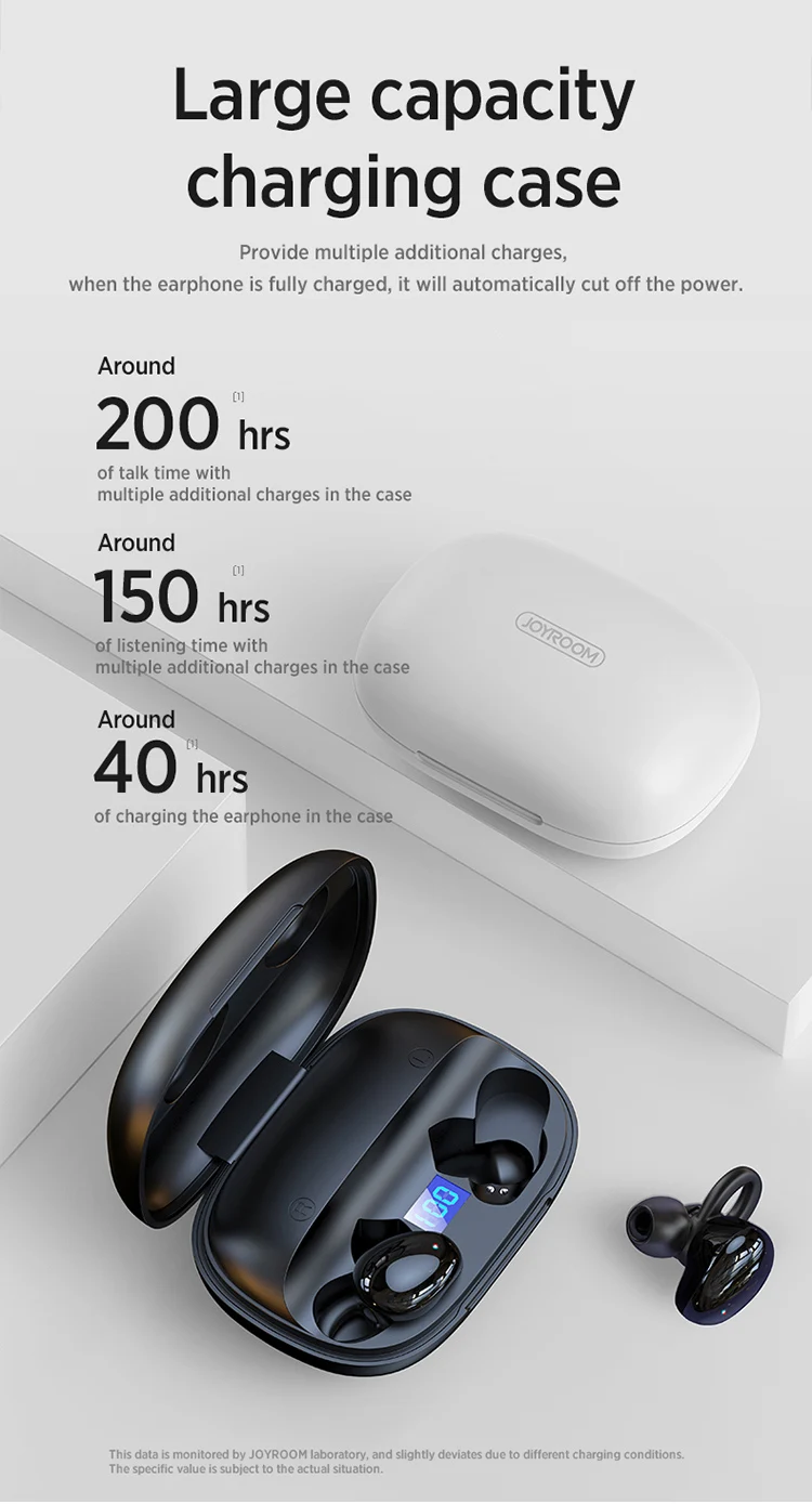 JOYROOM bluetooths earbuds power bank earphone in-ear waterproof noise cancelling dj tws wireless headphone with microphone - ANKUX.COM