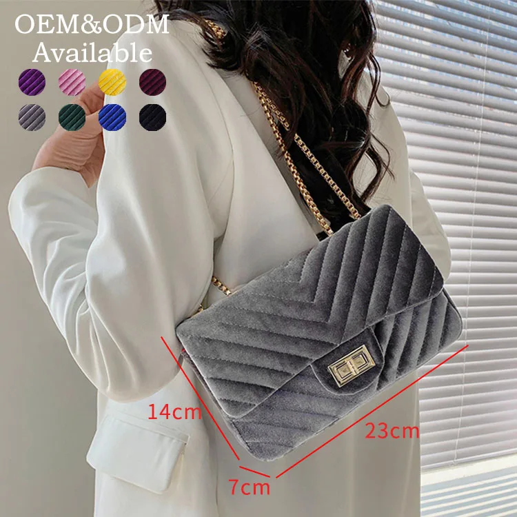 

AZB532 Retro Velvet Purses And Handbags Women Hand Bag Underarm Chain Shoulder Bags Ladies Women Hand Bags Handbag
