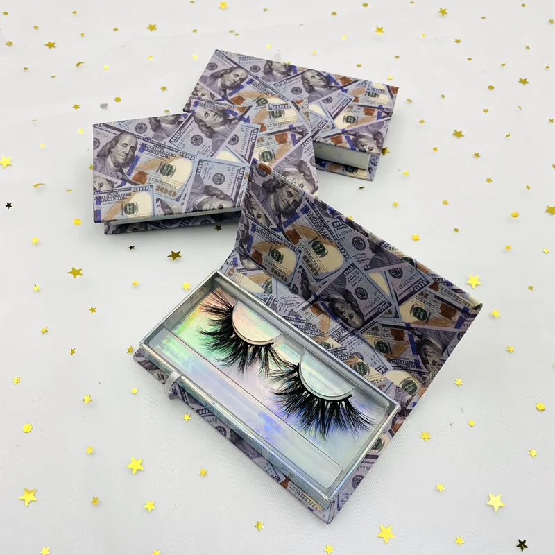 

Lasheswholesale vendor mink 25mm handmade 3D 5D fluffy mink strip eyelashes custom lashbox packaging, Natural black mink eyelashes