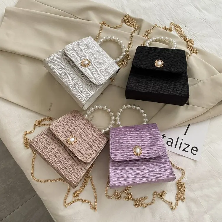 

2020 New Ladies Fashion Handbag Chain Shoulder Bag For Women Pearl Purses