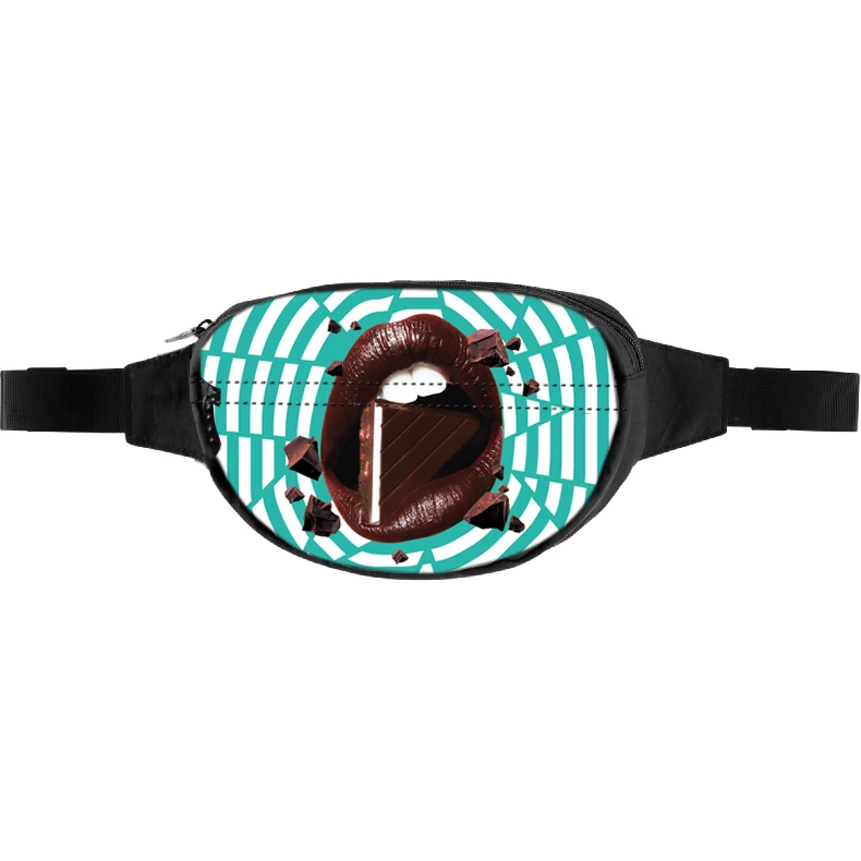 

Good quality best price mini waist belt bag design custom cute waist bag lip print waist bags for kids lightweight, Customized