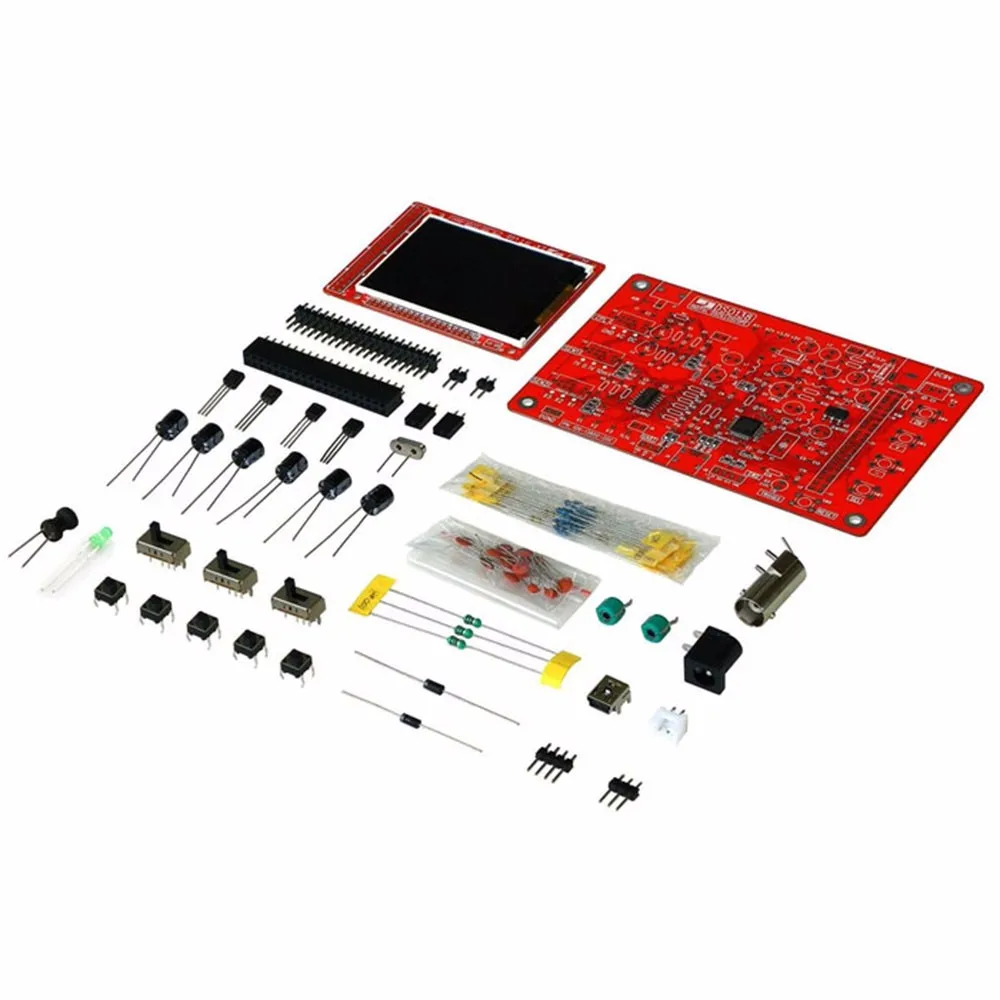 Soldered DSO138 2.4" TFT Handheld Pocket-size Digital Oscilloscope Kit SMD Soldered + Acrylic DIY Case Cover Shell for DSO138
