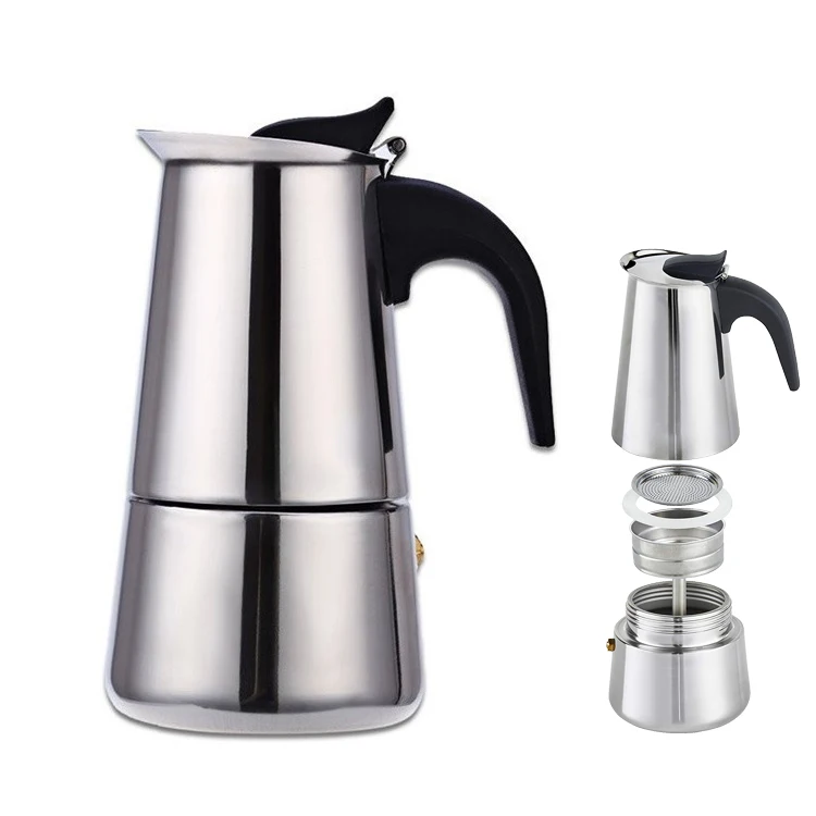 

Stainless Steel Stovetop Moka Coffee Maker, Espresso Coffee Moka Pot Mini Express, 6 cup coffee maker