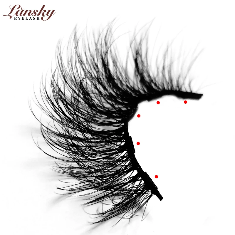 

wholesale bulk 5 magnets double 3d faux mink silk invisible magnetic eye lash