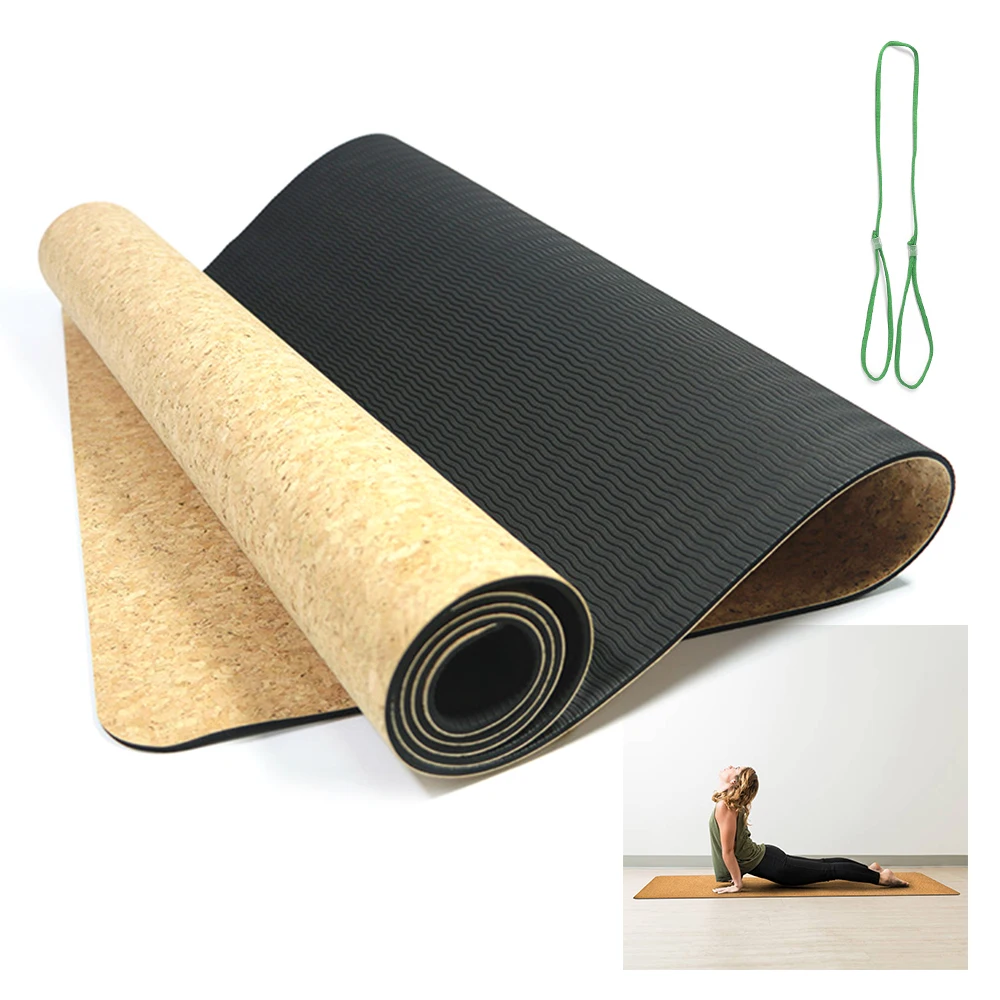 

Natural Cork Anti-slip Exercise Travel Fitness For Home Gym Equipment Yoga Mat