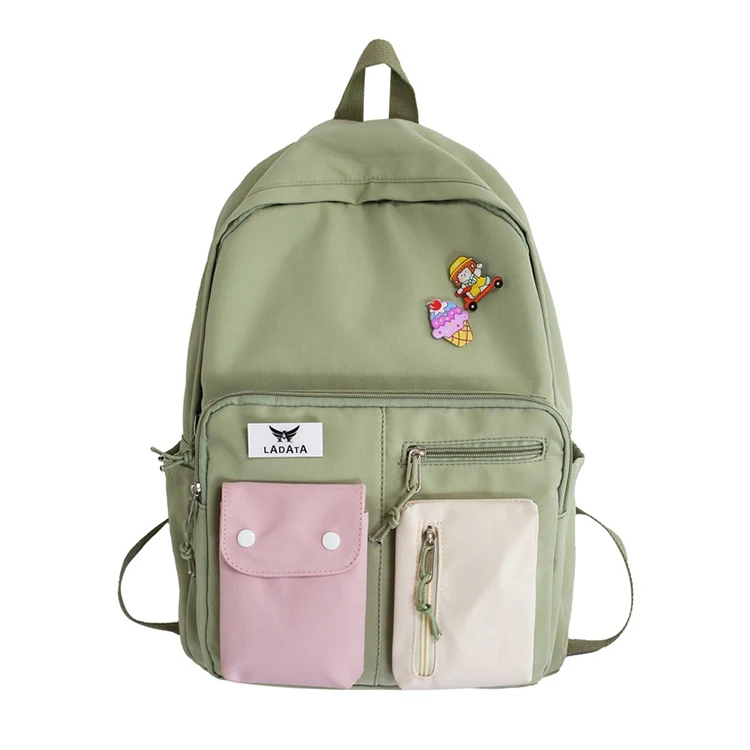 

SCB014 2022 Korean middle college style canvas children schoolbag wholesale kids bags backpack for school