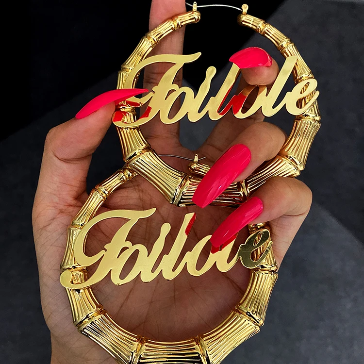 

Custom Fashion Stainless Steel Double Name Necklace Personalized Acrylic Name Board Necklace Ring Earring Bracelet Fashion Wind