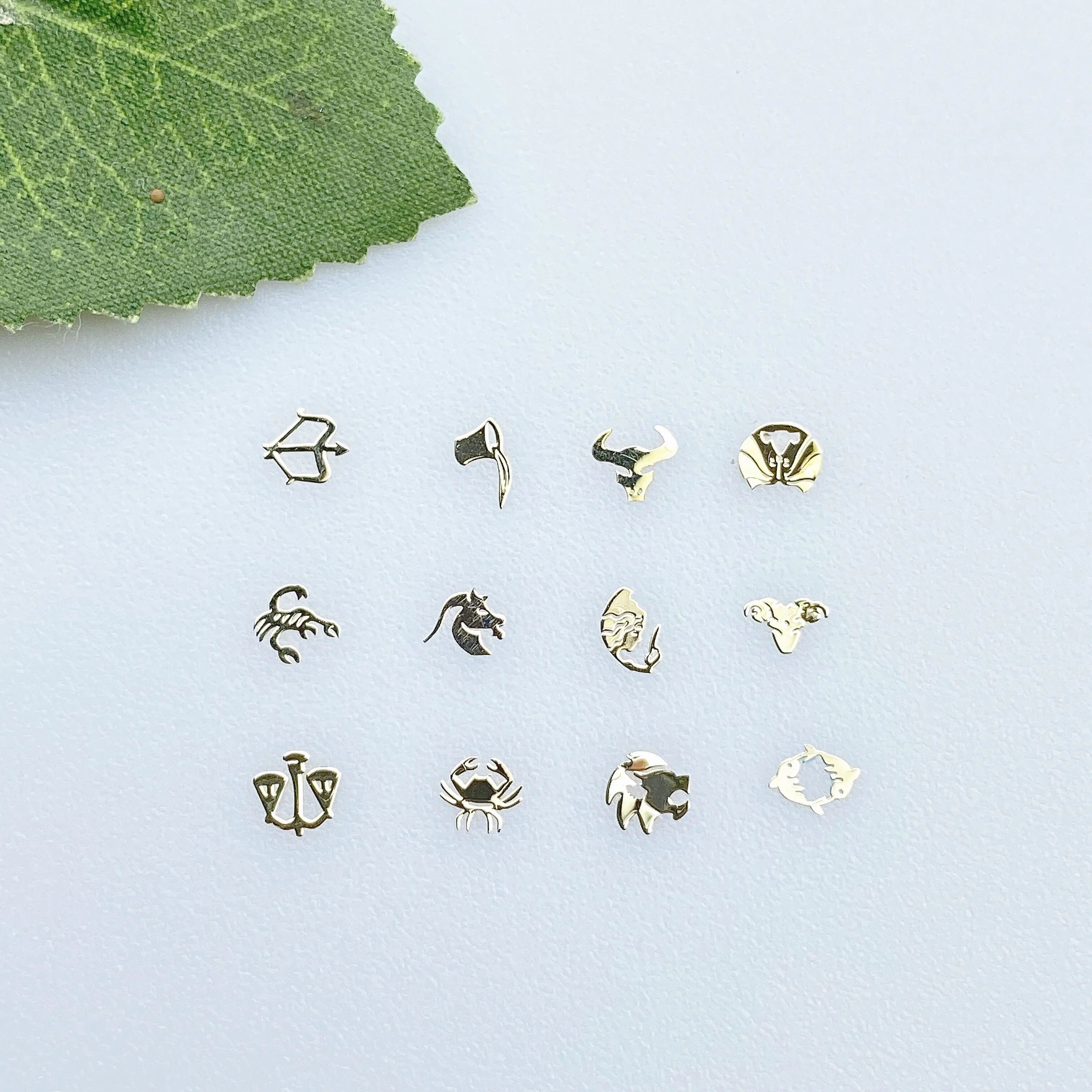 

metallic nail art charms sticker accessories, Gold