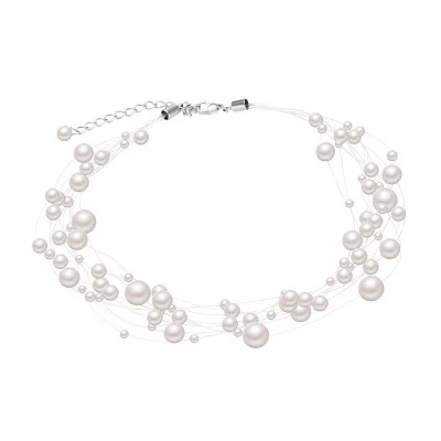 

Fashion White Freshwater Cultured Pearl Necklace Choker Necklace for Women